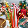 10-50 шт. Смешанные мультяшные рождественские ручки Мягкие силиконовые гелевые чернила Качающиеся ручки Детские новогодние подарки Канцелярские товары 2025 Рождественский декор