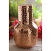 Pure Copper Bedroom Water Bottle with Inbuilt Glass, Ghada Design Traditional Hammered Shine Finish - , Volume 1530 Ml (Pack of 1)