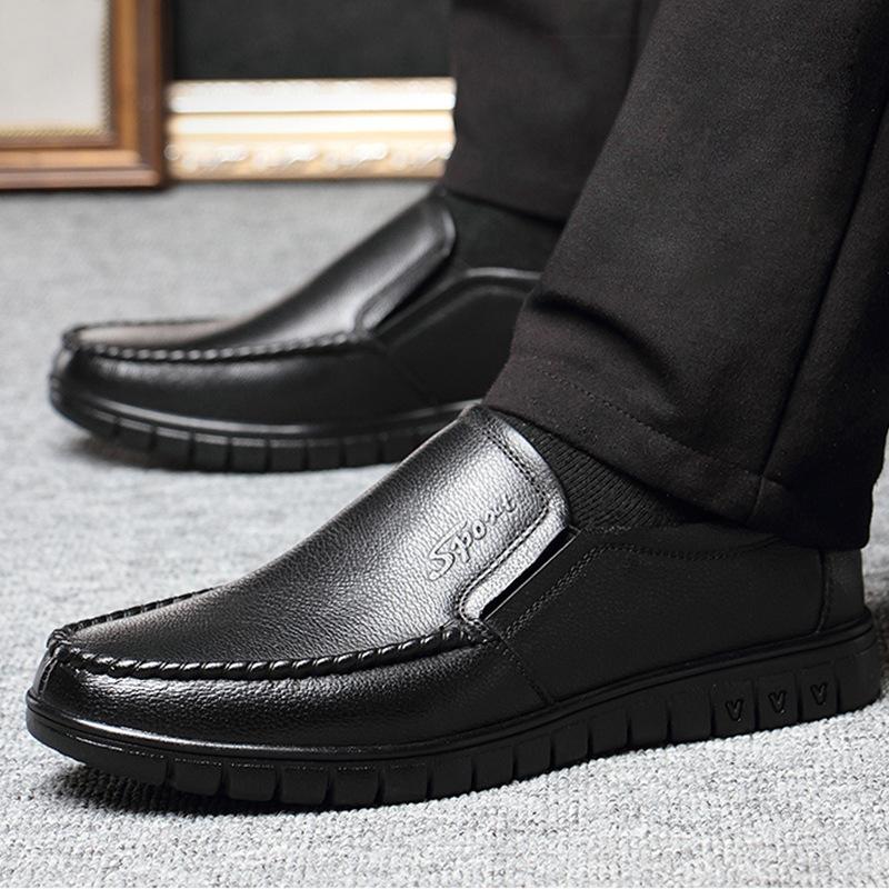 Папины кроссовки натуральная кожа среднего и пожилого возраста дышащая мягкая подошва первый слой коровьей кожи обувь для пожилых людей нескользящие отцовские весенние мужские кожаные туфли м