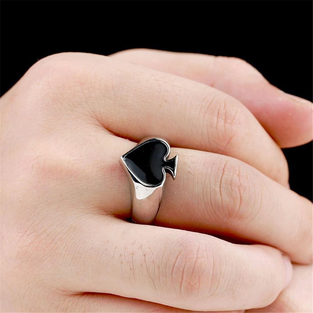 Jewelry Poker Spades Jewelry Style Fashion Single Product Ring