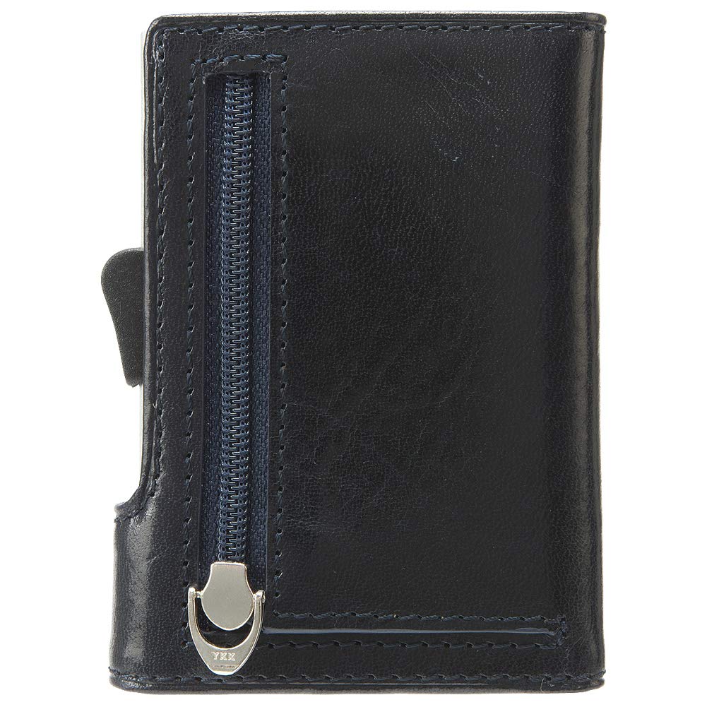 Italian Leather Aluminum Card Holder [Golbe] (Navy)