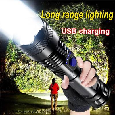 Новый уличный светодиодный фонарик USB перезаряжаемый свет 3 режима портативные фонарики водонепроницаемый масштабируемый фонарь для рыбалки походов