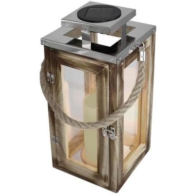 Lanterne Solaire - - OAKY - Effet Bougie - LED Blanc Chaud