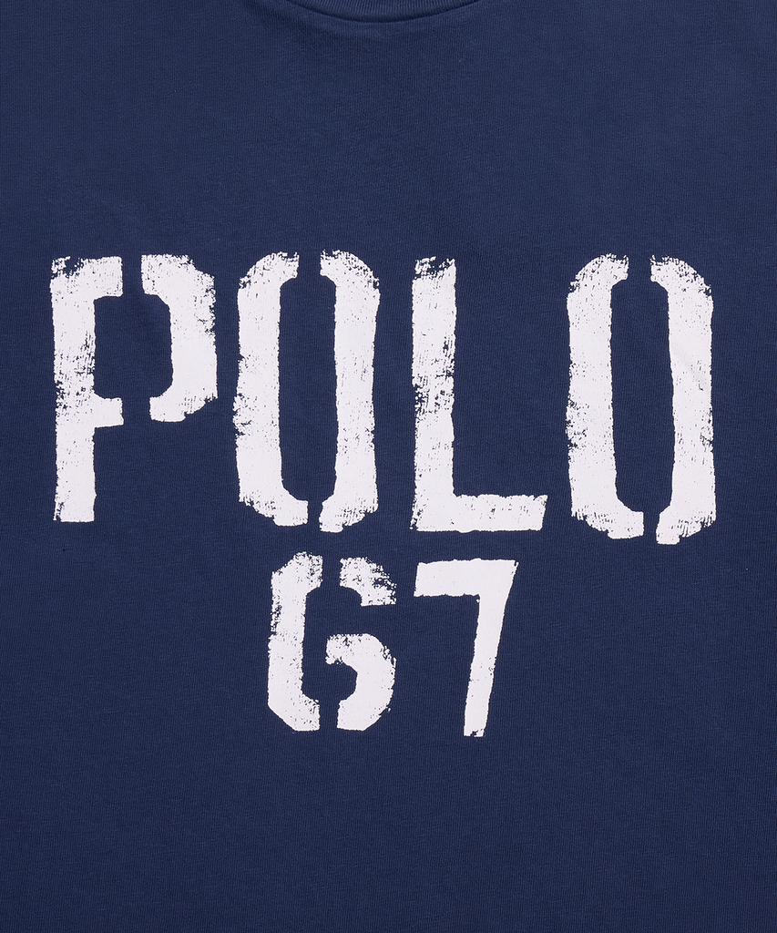 POLO RALPH LAUREN Классический крой Хлопковая футболка с графическим принтом - Синяя