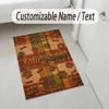 Dog Theme Crystal Velvet Rug Personalized Custom Name Text Soft Floor Mat Home Decor