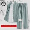 Men's Tang Suit Three-Piece Set: Cotton & Linen Hanfu for Meditation and Tea, Traditional Chinese Style for Spring, Summer, and Autumn.