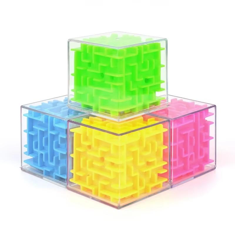 TOBEFU 3D Лабиринт Магический Куб Прозрачный Шестигранный Головоломка Кубик Рубика Игра с Катящимся Шариком Кубос Лабиринт Игрушки для Детей Развивающие