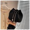 Bucket Bag Korean Version Western Style Chain Shoulder Crossbody, Armpit Water Drill Drawstring Bag