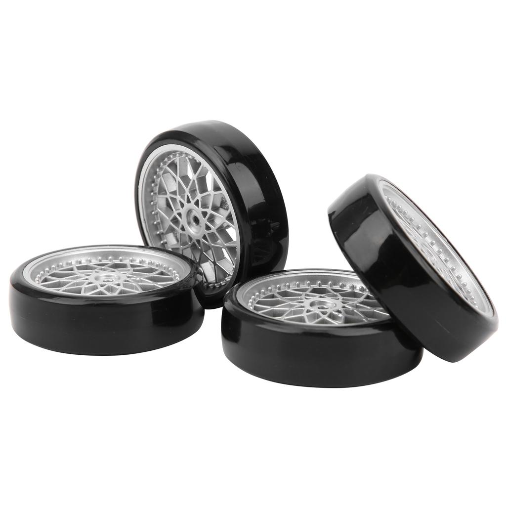 4Pcs RC Micro Truck Plastic Tires Accessories for WPL D12 Model Car Upgrade Partssilver