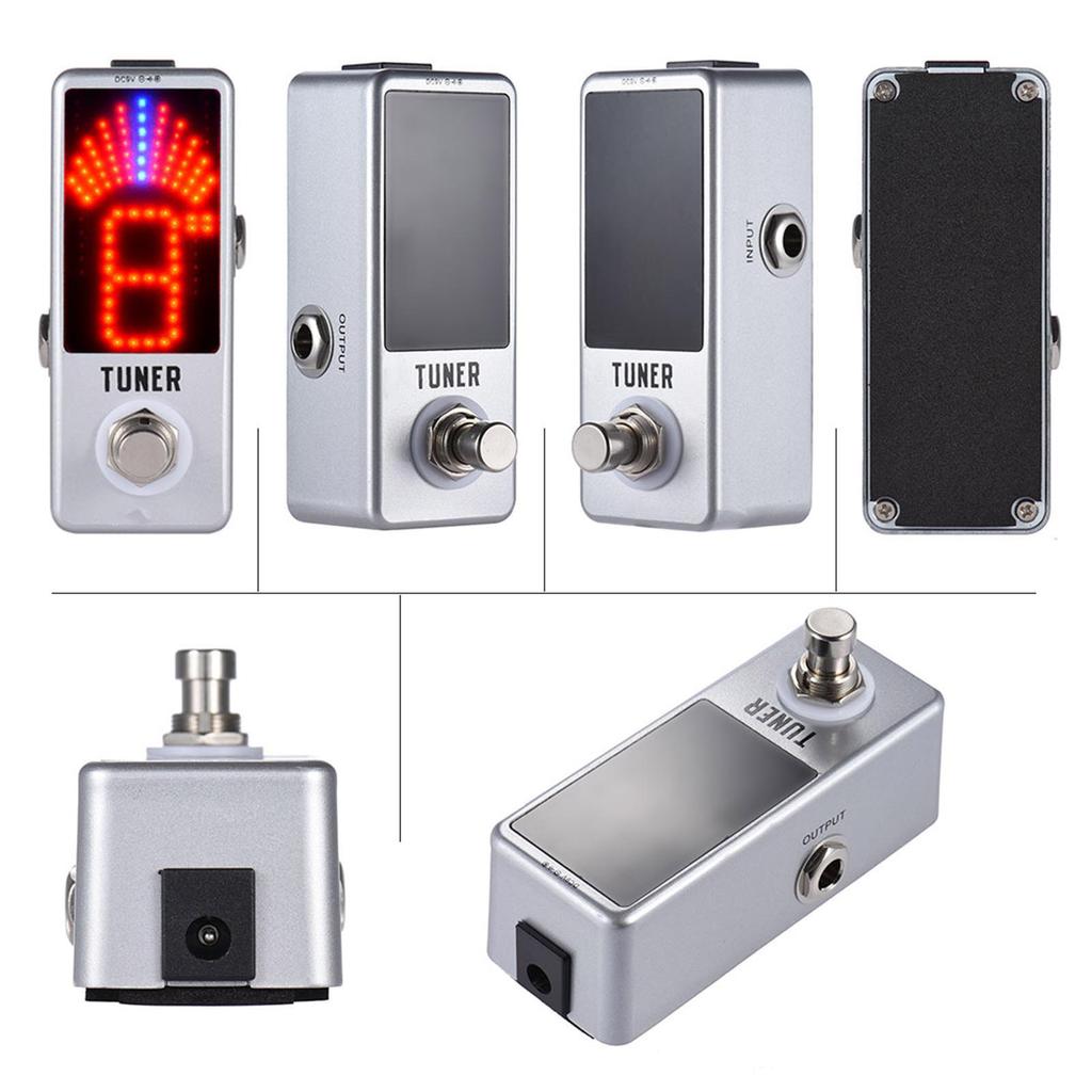 Мини-хроматический тюнер со светодиодным эффектом педали True Bypass для гитары-баса
