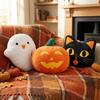 PP Cotton Filing Halloween Black Cat Plush Pillow Cartoon Halloween Sofa Decor Pillow  Bedroom