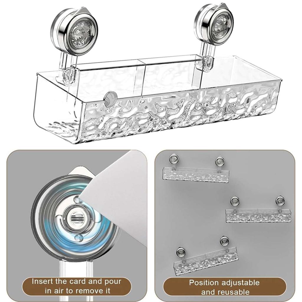 Прозрачная настенная полка для хранения без сверления, съемная треугольная и прямоугольная корзина для ванной комнаты, крепящаяся на стену.