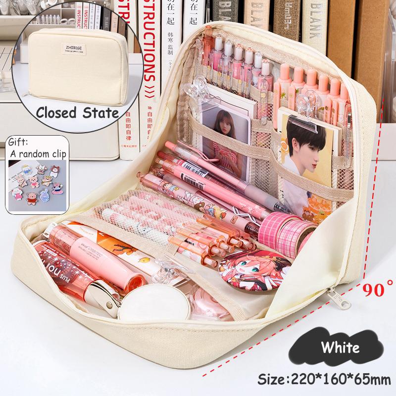 Large Capacity Pencil Case Kawaii Pencil Boxes For Girls Cute Korean Stationery School Supplies Pen Pouch Organizer