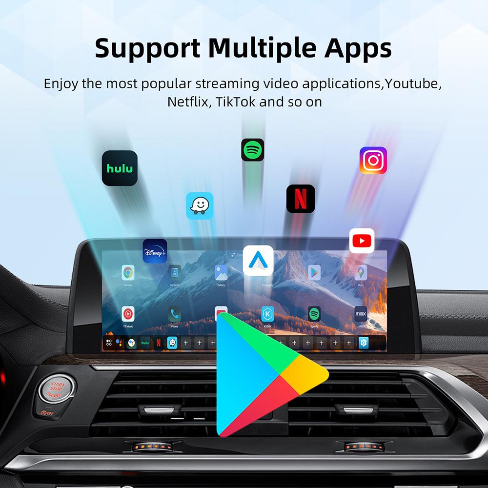 Android 13 ANYFAR Android Auto Беспроводной CarPlay AI ТВ-бокс QCM6125 8-ядерный Разделенный экран 8 ГБ 128 ГБ Для Netflix Play Store