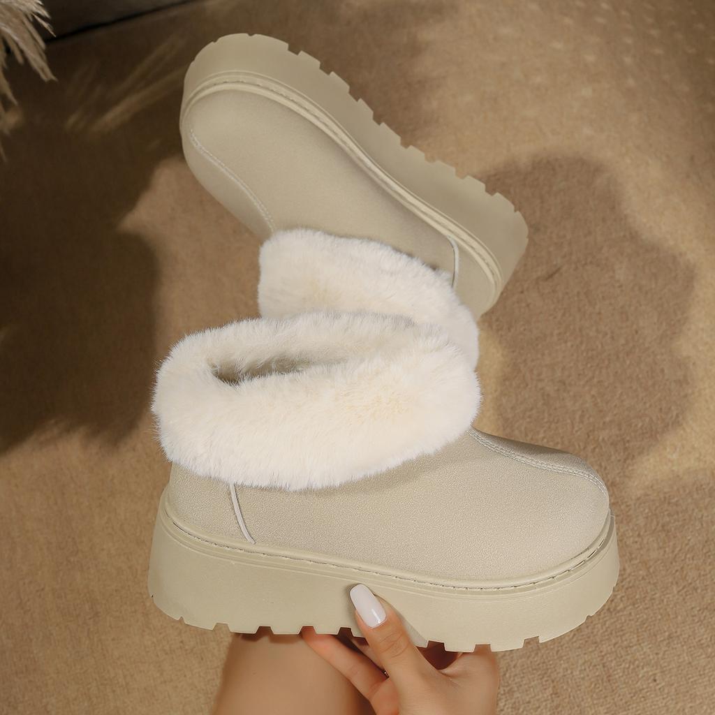 Fashion Women Boots Winter Thick Bottomed Comfortable Platform Shoes 2025 New Fashion Snow Boots Women Versatile Slip-On Ankle Boots