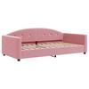 Pull out Day Bed with Mattresses Pink 100x200 cm Velvet