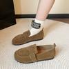 Модные замшевые женские мокасины с пряжкой на ремне и круглым носком, винтажные туфли на плоской подошве, удобные туфли без застежек, повседневные туфли из мягкой кожи на мягкой подошве, новые