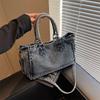 Retro Large-capacity Denim Bag Women's New Trendy Fashion Handbag Casual Shoulder Tote Bag