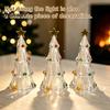 Creative Holiday Present LED Lighted Christmas Tree Tabletop Decoration, Battery Operated Xmas Night Light, Table Light Ornament with Star Topper for