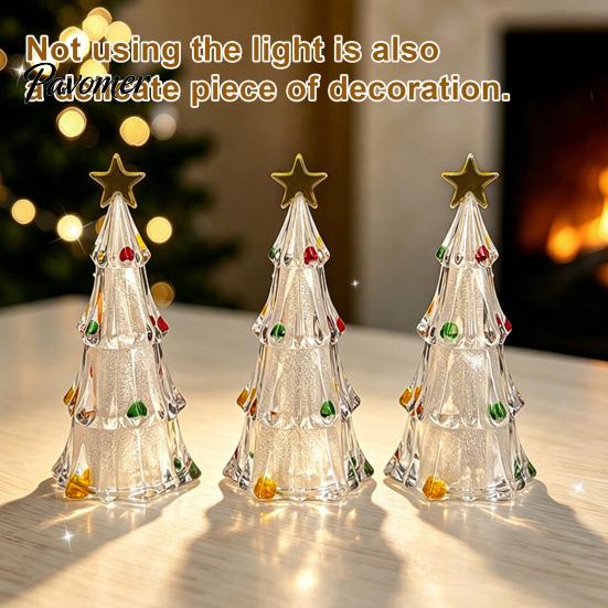 Creative Holiday Present LED Lighted Christmas Tree Tabletop Decoration, Battery Operated Xmas Night Light, Table Light Ornament with Star Topper for