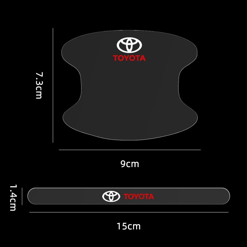 AQN2 Juego de 4 pegatinas transparentes para manijas de coche, pegatinas para puertas de coche, para Toyota Corolla Camry Rav4 Yaris