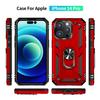 Shockproof Armor Kickstand Case For iPhone 14 13 12 11 Pro XR XS Max X SE 7 8 6S Plus Finger Holder Magnetic Metal Ring Cover