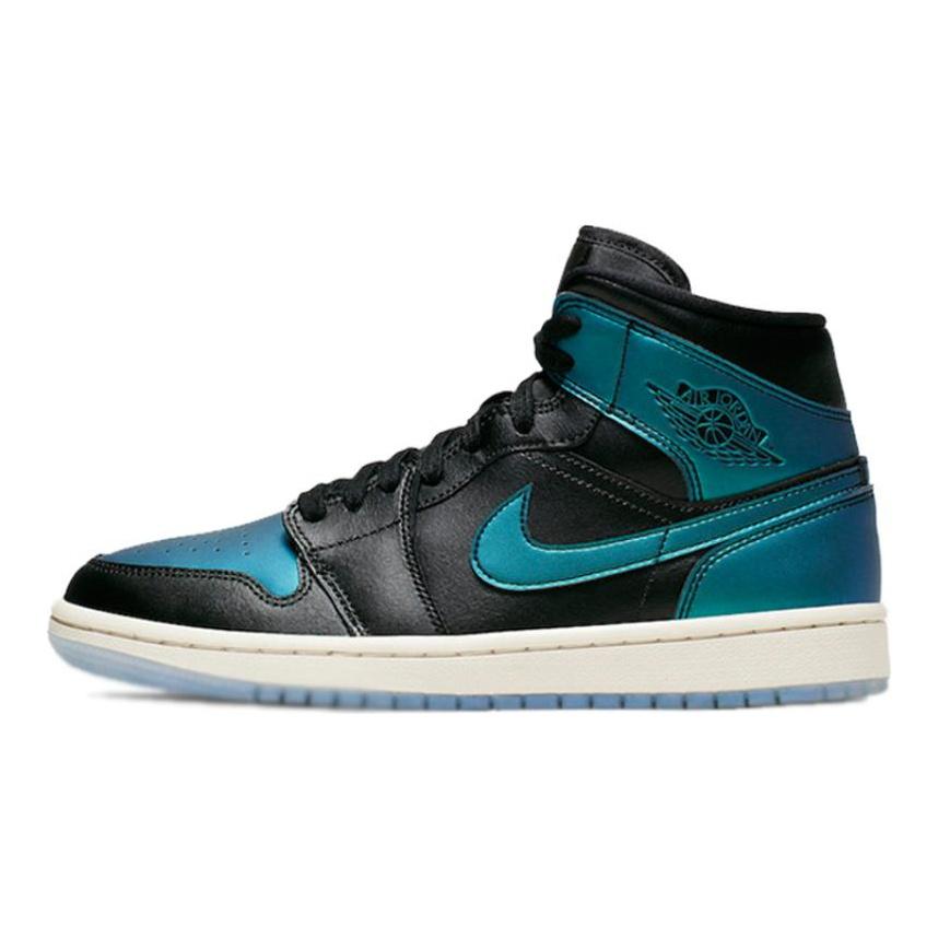 Jordan 1 Mid Переливающийся Черный Женский Jordan BQ6472-009