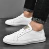 Fashion Men Shoes Lace Up Oxfords Newest Outdoor Handmade Genuine Leather Casual White Shoes Men Soft Flats Man Sneakers