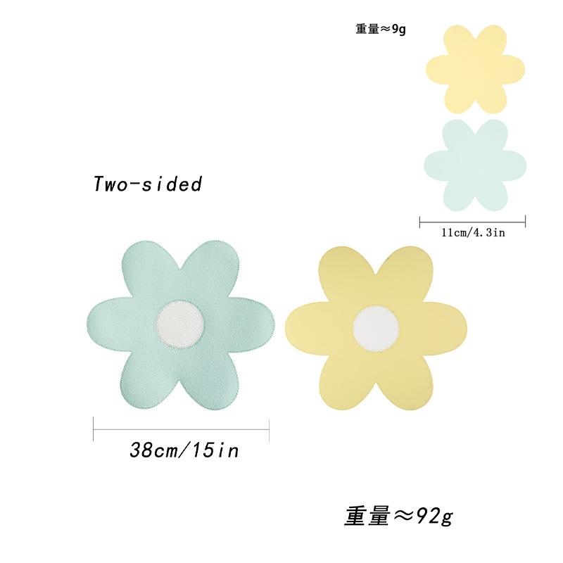 ins spring and summer explosion flower leather placemat thermal insulation waterproof oil-proof thermal insulation mat dining table mat petal coaster
