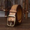 Унисекс Ретро Ремень из Натуральной Кожи с Пряжкой-Шпеньком для Джинсов