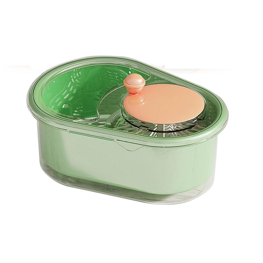 Fruit Vegetable Cleaner Drain Washing BasketManual Water SpinnerLarge Capacity Double Layer Washing Brush Kitchen Supplies