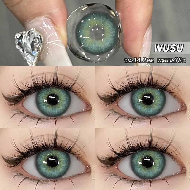 Eyeshare 2PCS Colored Eye Contact Lenses High Quality Fashion Blue Lenses Brown Natural Lenses Beauty Eye Contact Lenses