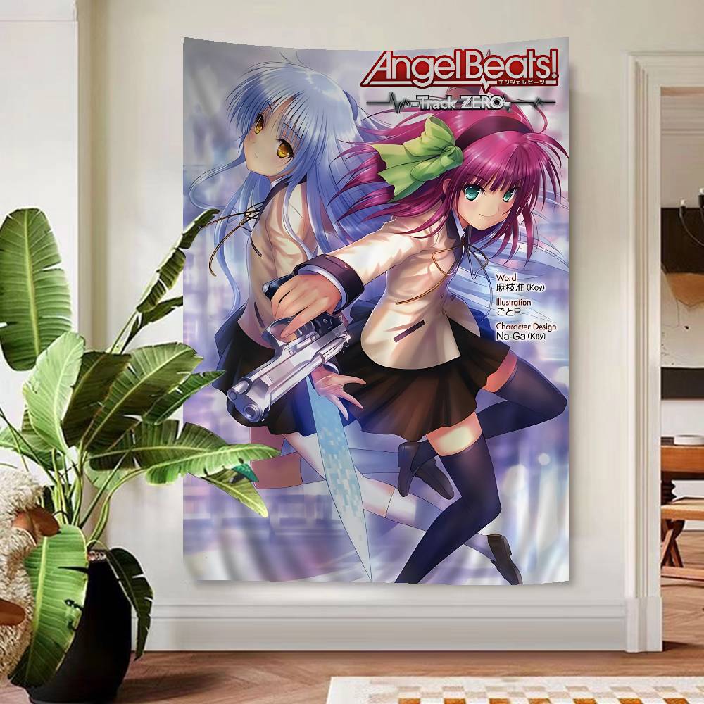 Настенный гобелен Angel Beats Track Zero Эмоциональный Сверхъестественный Эстетичный Уютный Декор Комнаты для Фанатов Визуальных Новелл и Исекая
