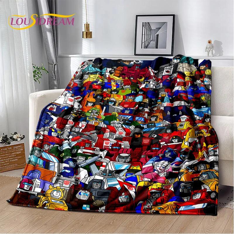 HD Cartoon T-Transformers Autobots 3D Soft Blankets,Keep Warm Throw Blanket for Picnic Beds Sofa Home Bedroom Gifts Kids Hiking
