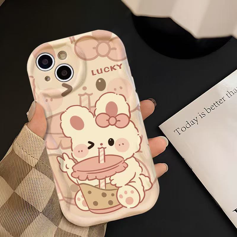 Милый кролик подходит для чехла на мобильный телефон iphone16pro Apple 15pro/14 мультяшный 13promax новый 12x