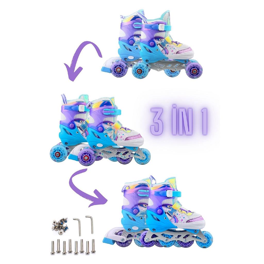 Светящийся защитный шлем для скейтбординга «Русалка», силиконовое колесо для катания на коньках 2 2 для девочек, футболка 3 в 1 с сумкой для переноски