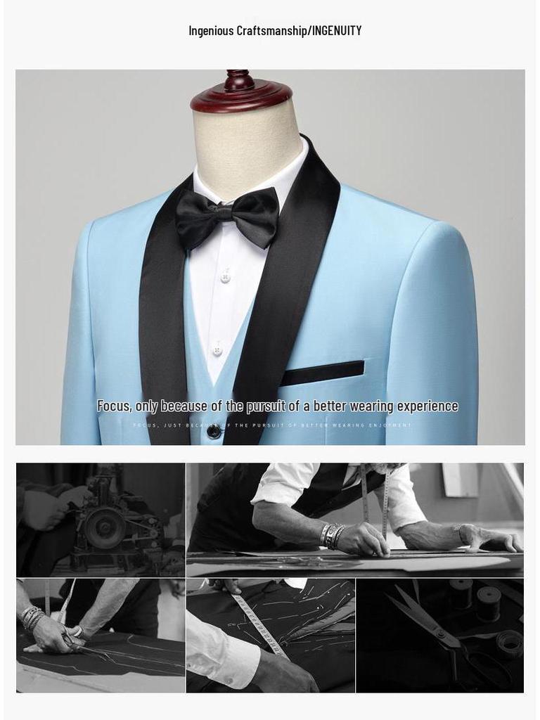 2023 Men's Shawl Collar Tuxedo Three-Piece Suit: Perfect for Grooms, Groomsmen, or Hosting