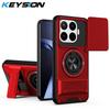 KEYSION Магнитный чехол для телефона Xiaomi 17T 17T Pro 5G с защитой шторки камеры, вертикальной подставкой, кольцом 360°, противоударной задней крышкой