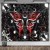 Mothman Tapestry Skull Gothic Room Decor Aesthetic Black Red Mandala Sun And Moon Tapestrys For Living Room Wall Art Posters