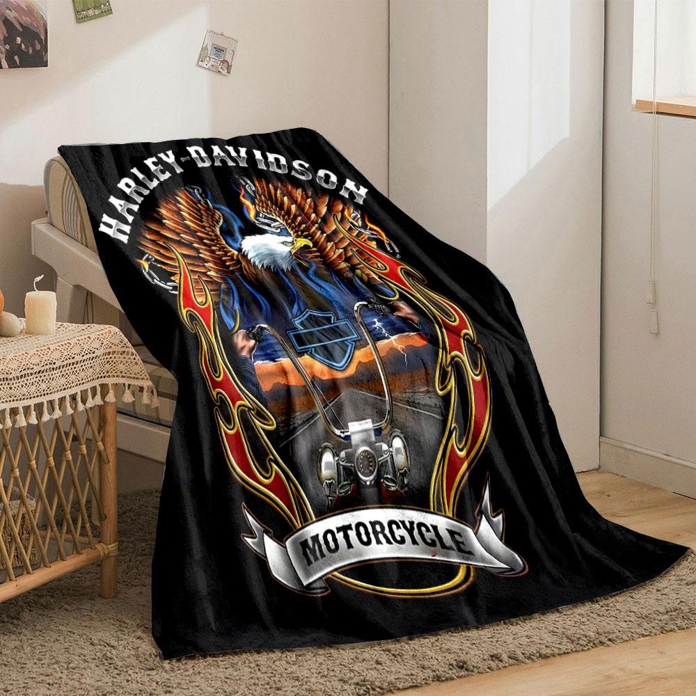 Плед Harley Davidson Орел Плед для спальни Плед для гостиной Диван плед для обеденного перерыва Мягкий уютный плед для друга Фестиваль Подарок