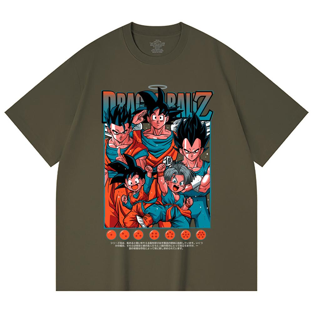 230 Gsm 100% Cotton Dragon Ball V37 Print Unisex Heavy Cotton T Shirt