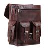 Men's Women's Vintage Brown Genuine Leather Backpack Bag Laptop Satchel Rucksack