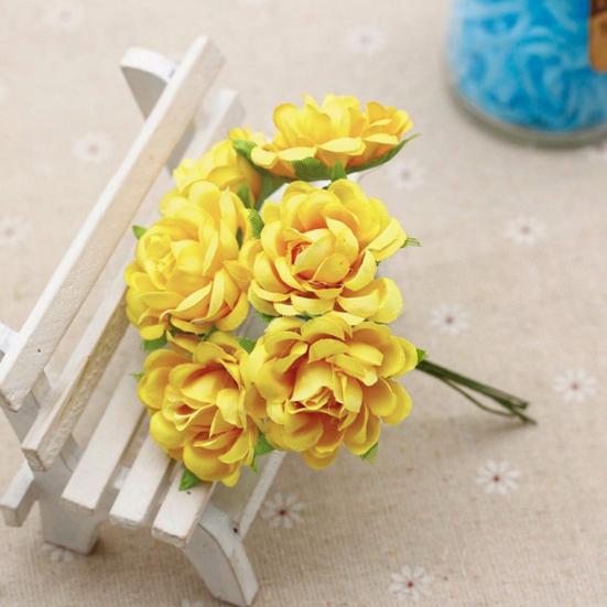 6шт искусственный шелк поддельные цветы цветочный свадебный букет вечерние украшения дома