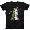Christmas Tree Cute Snowman Funny Gift Tee Black T Shirt 280