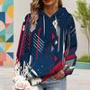 Женская толстовка большого размера с длинным рукавом, принтом тропических листьев, на шнурке, с капюшоном, карманом-кенгуру, пуловер