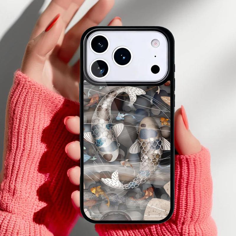 Японская рыба кои Чехол для телефона iPhone 17 16 15 14 13 Pro Max Задняя крышка для 12 11 Pro Coque