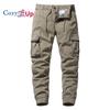 Уютные мужские брюки-карго свободного кроя, спортивные штаны с эластичной резинкой на талии, свободные прямые рабочие брюки из хлопка, брюки с карманами