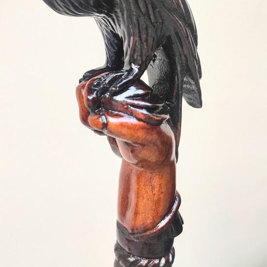 Деревянная трость, трость ручной работы с дизайном сокола, прочная трость, лучший подарок для отца, дедушки, матери, бабушки