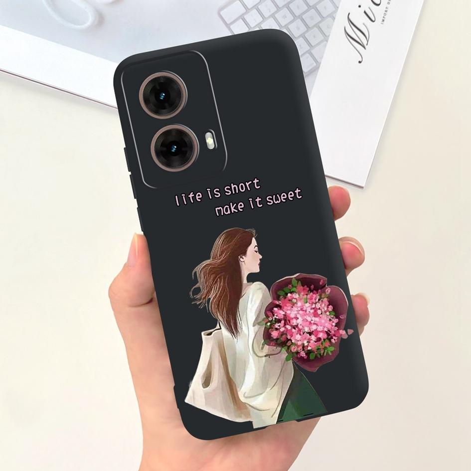 Чехол для Motorola Moto G85 5G 2024 Модный Цветочный Мраморный Мягкий Силикон Защита Камеры Чехол для Телефона Для Moto G85 XT2427-3 Coque
