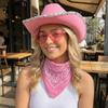 Acrylic Fibers Cowboy Hat Pink Halloween Costume Accessories Set Outfit